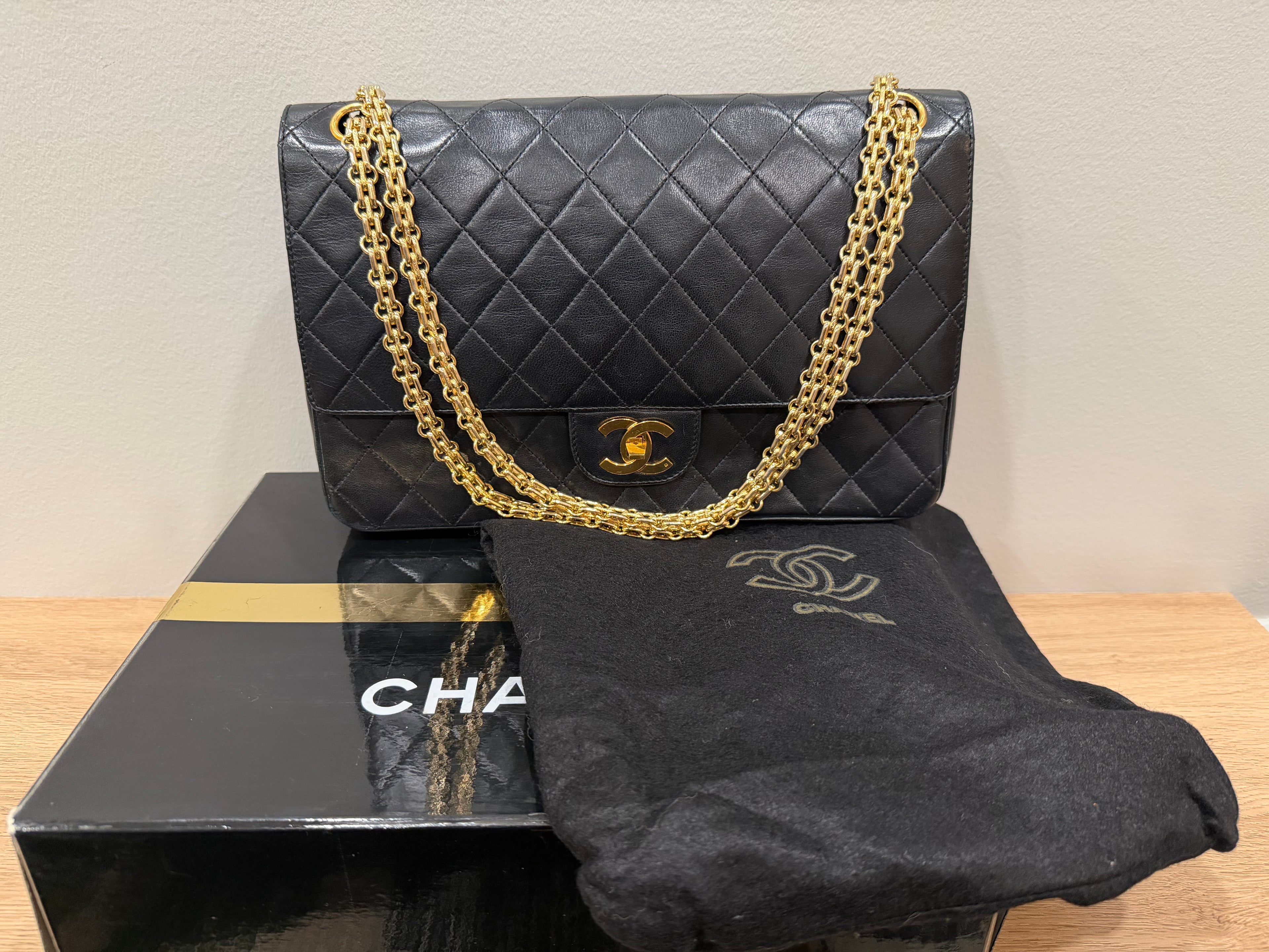 Vintage 90s Chanel Classic Double Flap Bag